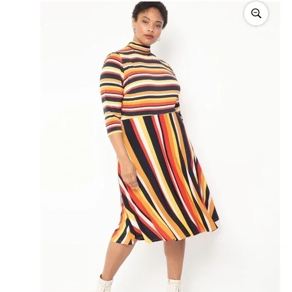 ELOQUII ELEMENTS Stripe Fit And Flare Dress size 20 - Picture 10 of 13